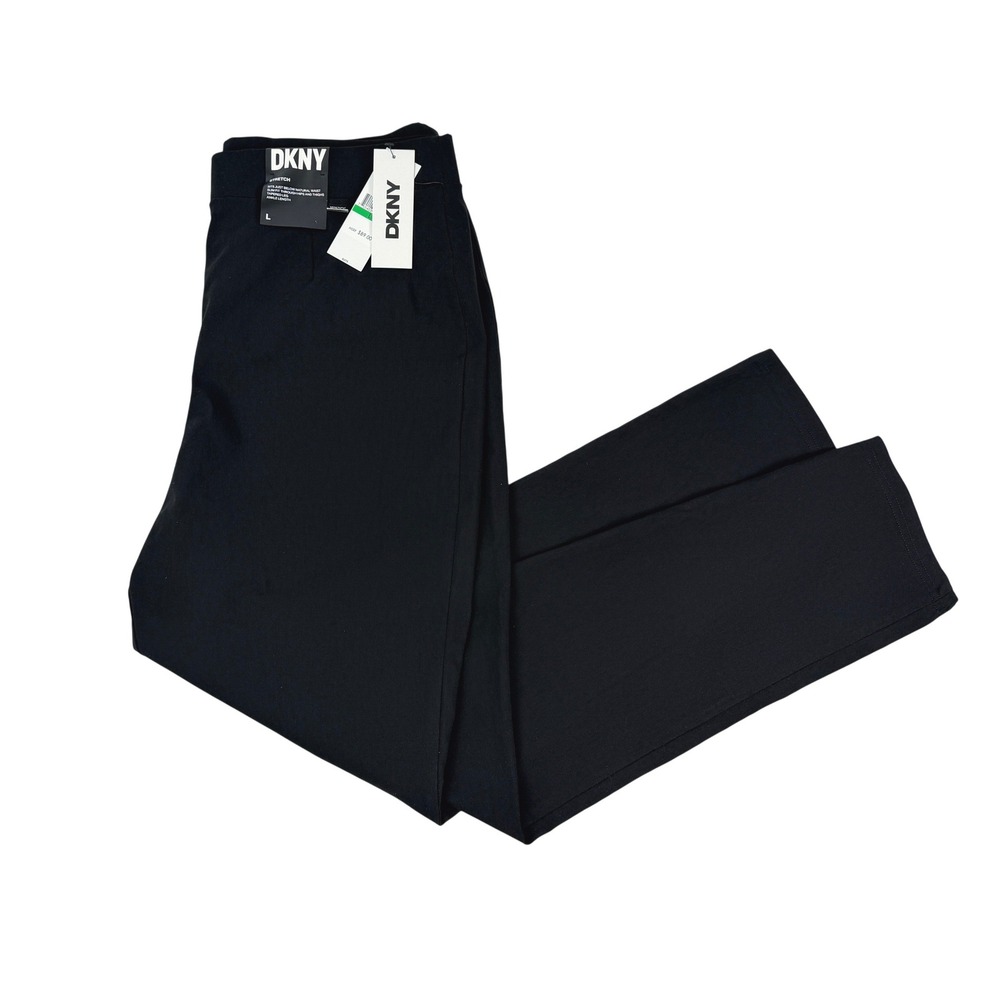 DKNY Womens Black Stretch Tapered Leg Ankle Pants UG4PN310 Size L NEW